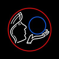 Psychic Crystal Logo With Red Border Neonreclame