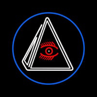 Psychic Eye Pyramid With Blue Border Neonreclame