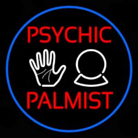 Psychic Palmist Blue Border Neonreclame