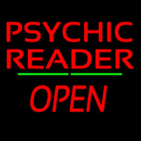 Psychic Reader Green Line Open Neonreclame