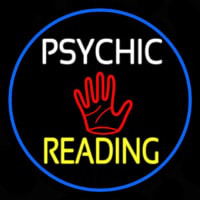 Psychic Reading Block Palm Blue Border Neonreclame