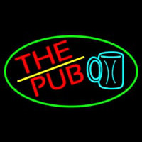 Pub And Beer Mug Oval With Green Border Neonreclame
