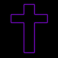 Purple Christian Cross Neonreclame