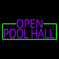 Purple Open Pool Hall With Green Border Neonreclame