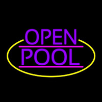Purple Open Pool Oval With Yellow Border Neonreclame