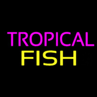 Purple Tropical Yellow Fish Neonreclame