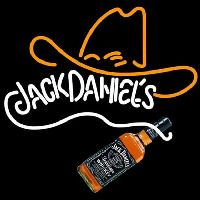 Rare Jack Daniels Whiskey Cowboy Hat Neonreclame