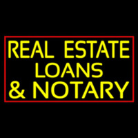 Real Estate Loans And Notary With Red Border Neonreclame