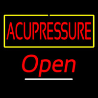 Red Acupressure Yellow Border White Line Open Neonreclame