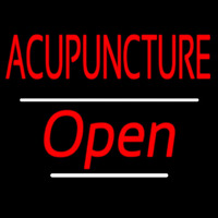 Red Acupuncture Open White Line Neonreclame