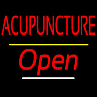 Red Acupuncture Open Yellow Line Neonreclame