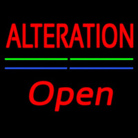 Red Alteration Blue Green Line Slant Open Neonreclame