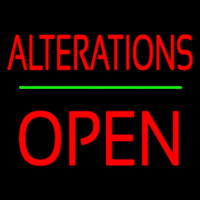 Red Alterations Block Open Neonreclame