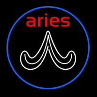 Red Aries White Aries Logo With Blue Circle Neonreclame