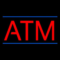 Red Atm Blue Lines Neonreclame