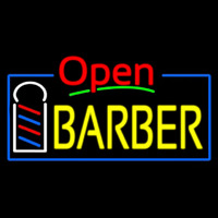 Red Barber Blue Lines Neonreclame