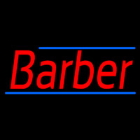 Red Barber With Blue Lines Neonreclame
