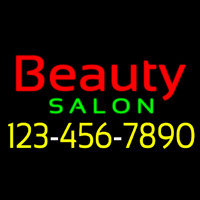 Red Beauty Salon With Phone Number Neonreclame