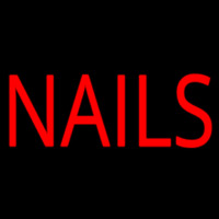 Red Block Nails Neonreclame