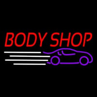 Red Body Shop Car Logo Neonreclame