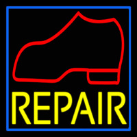 Red Boot Yellow Repair Neonreclame