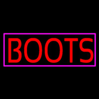 Red Boots Pink Border Neonreclame