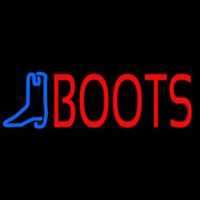 Red Boots With Logo Neonreclame