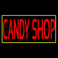 Red Candy Shop With Yellow Border Neonreclame