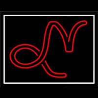 Red Capricorn Logo White Border Neonreclame