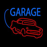 Red Car Logo White Garage Neonreclame
