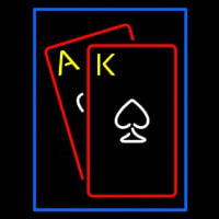 Red Cards Tarot Blue Border Neonreclame