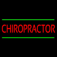 Red Chiropractor Green Lines Neonreclame