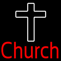 Red Church With Cross Neonreclame