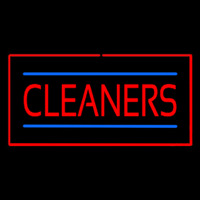 Red Cleaners Blue Lines Red Border Neonreclame