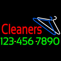 Red Cleaners Phone Number Logo Neonreclame