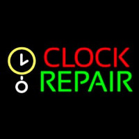 Red Clock Green Repair Block Neonreclame