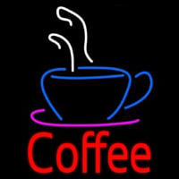 Red Coffee With Coffee Cup Neonreclame
