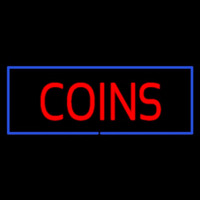Red Coins Blue Border Neonreclame