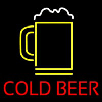 Red Cold Beer With Yellow Mug Neonreclame