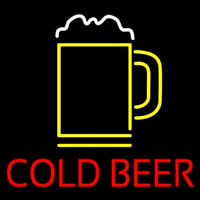 Red Cold Beer With Yellow Mug Real Neon Glass Tube Neonreclame