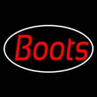 Red Cursive Boots Neonreclame