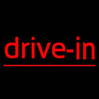 Red Cursive Drive In Neonreclame