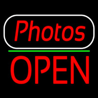 Red Cursive Photos With Open 1 Neonreclame