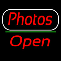 Red Cursive Photos With Open 2 Neonreclame