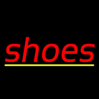 Red Cursive Shoes With Lines Neonreclame