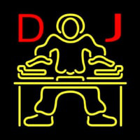 Red DJ Disc Jockey Music Neonreclame