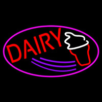 Red Dairy With Oval Neonreclame