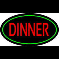 Red Dinner Oval Green Neonreclame