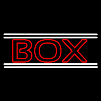 Red Double Stroke Bo  With White Line Neonreclame