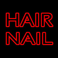 Red Double Stroke Hair Nail Neonreclame